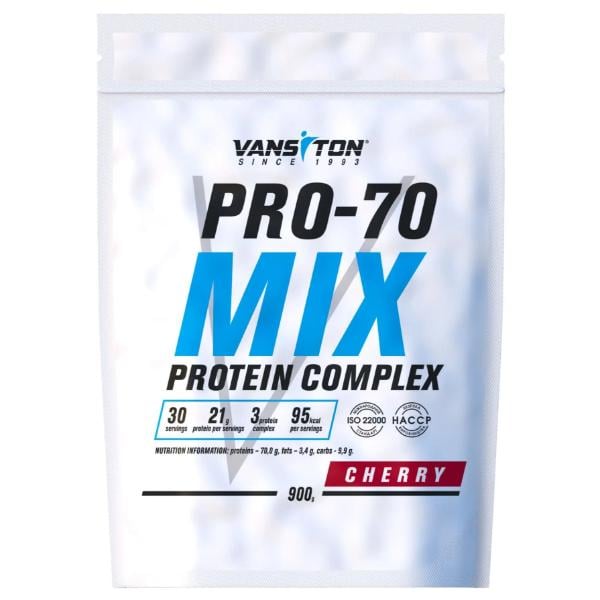 Протеин Vansiton Pro-70 Mix Cherry 900 г/30 порций (23469115)