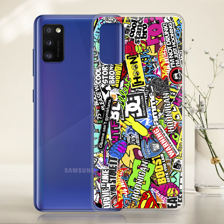 Чохол Boxface Samsung A415 Galaxy A41 Multicolored Inscriptions Прозорий силікон (39755-up880-39755) - фото 2