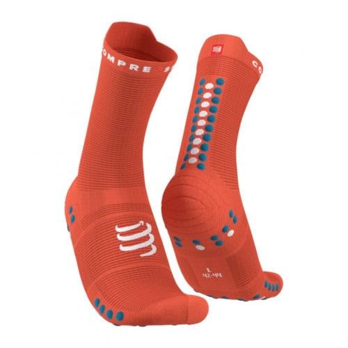 Носки Compressport Pro Racing Socks V4.0 Run High T1 Orangeade/Fjord Blue (21546521)
