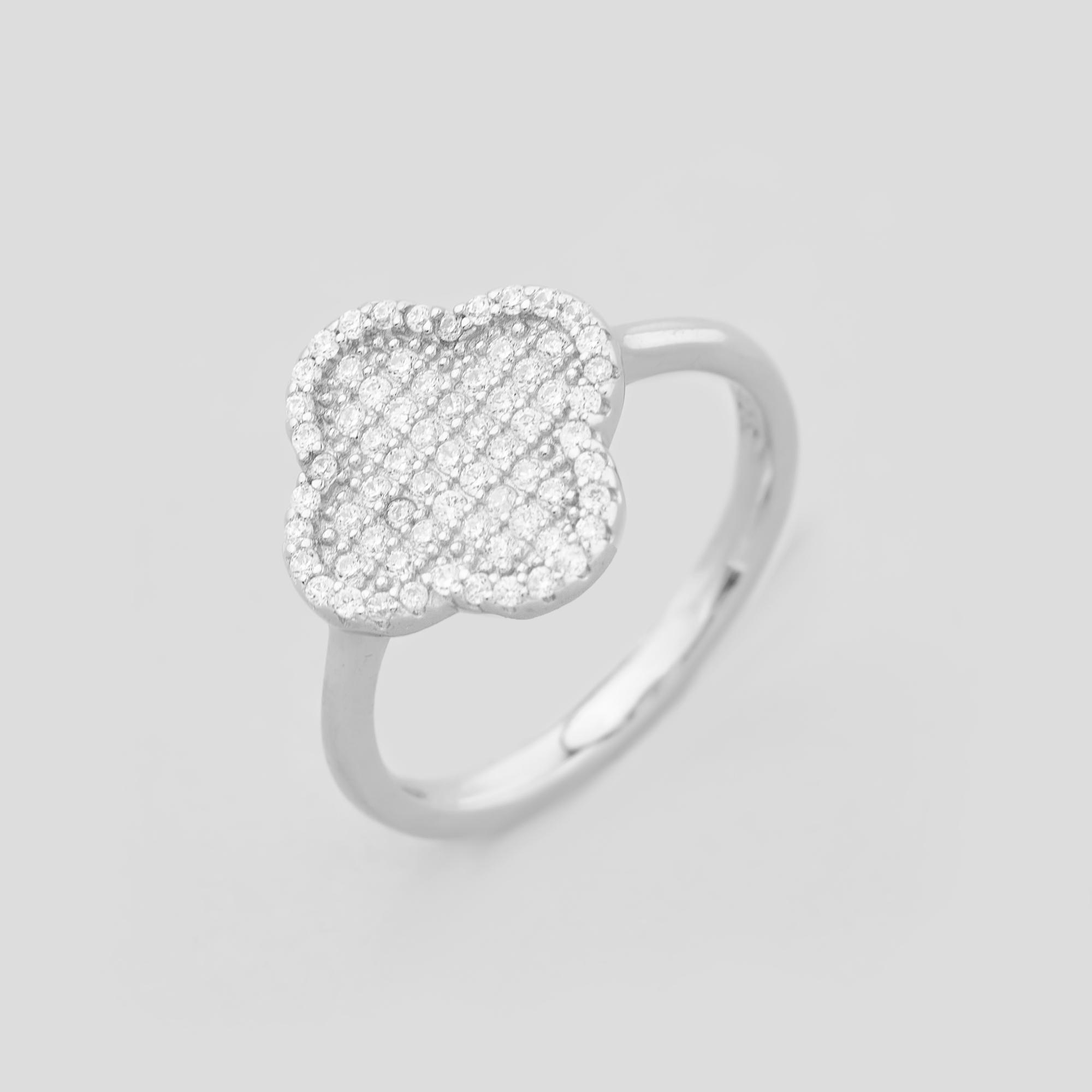 Серебряное кольцо Minimal Хрустальная империя р. 18 (17270)