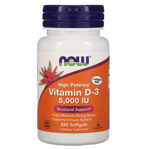 Вітамін D NOW Vitamin D3 5000 МЕ 240 softgels (NOW-00373)