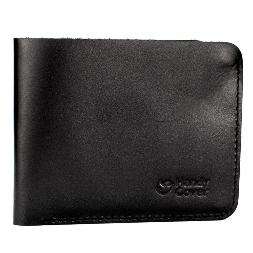 Портмоне мужское кожаное HC-501 на кнопке Черный