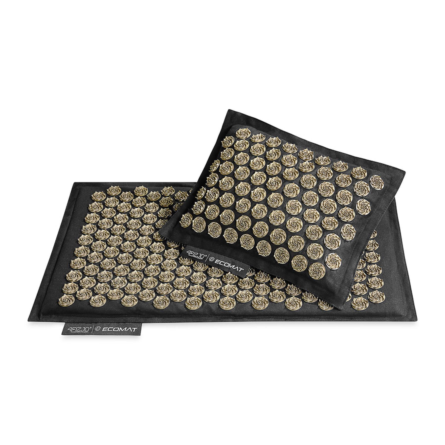 Коврик акупунктурный 4FIZJO Eco Mat Аппликатор Кузнецова с подушкой 68x42 см Black/Gold (25823) - фото 7