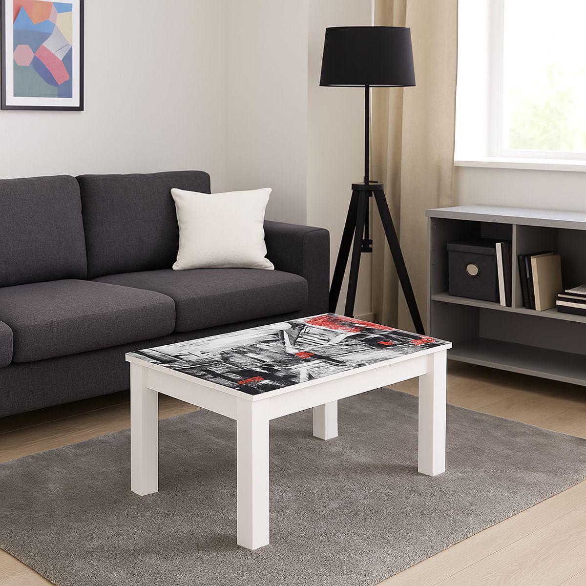 Журнальний стіл AiH B-Jet PRINT №1157 ЛДСП з дерев’яними ніжками 90х60 см (131026115)