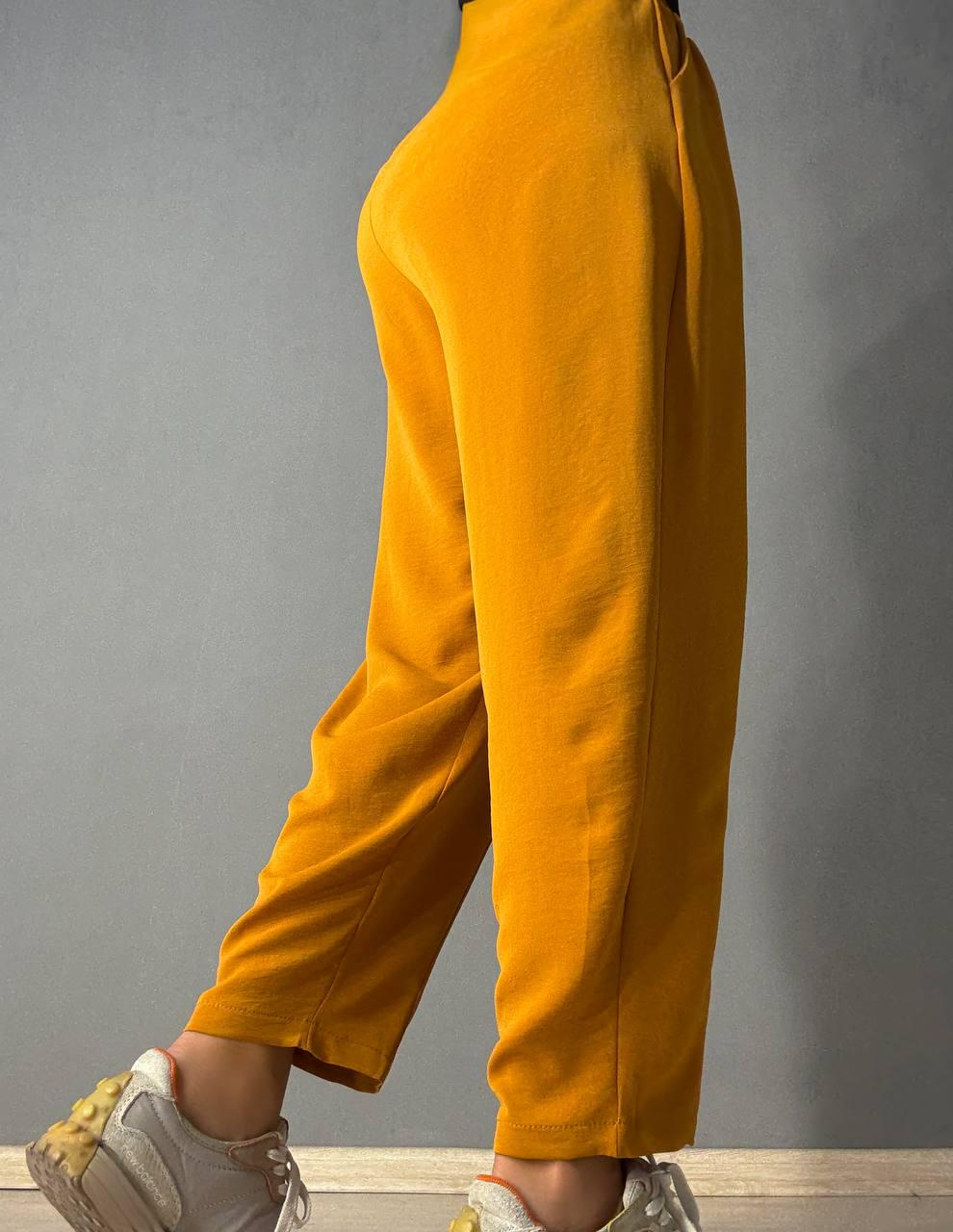 Брюки женские CLEW 0716 MOM с карманами шелковые шов впереди M Горчичный (2019) - фото 6 Брюки женские CLEW 0716 MOM с карманами шелковые шов впереди M Горчичный (2019) - фото 6