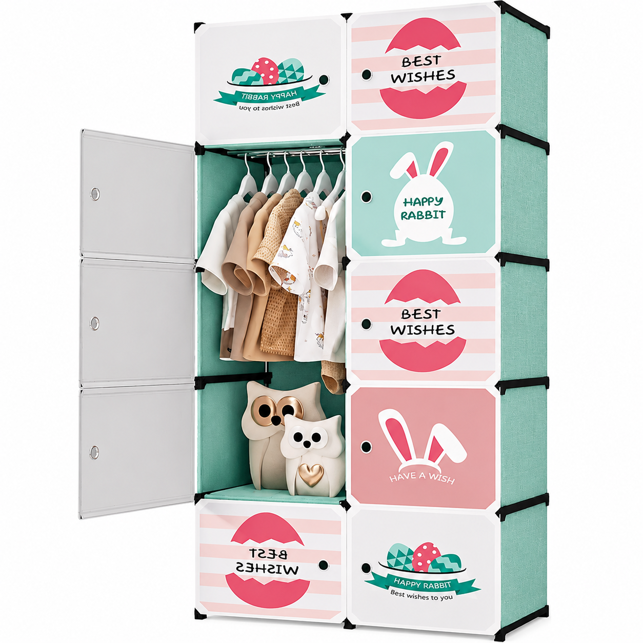 Детский модульный шкаф Happy Rabbit 81х49х154 см Детский модульный шкаф Happy Rabbit 81х49х154 см