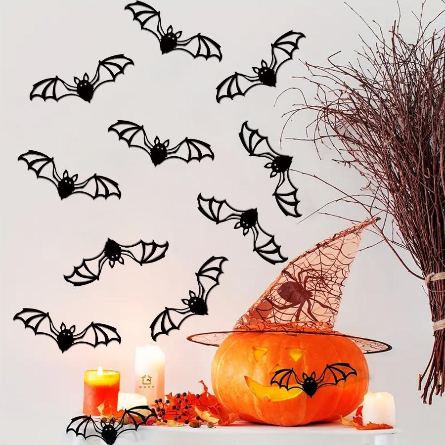 Летучие мыши на Хэллоуин на стену 12 шт. Черный (190510) - фото 5