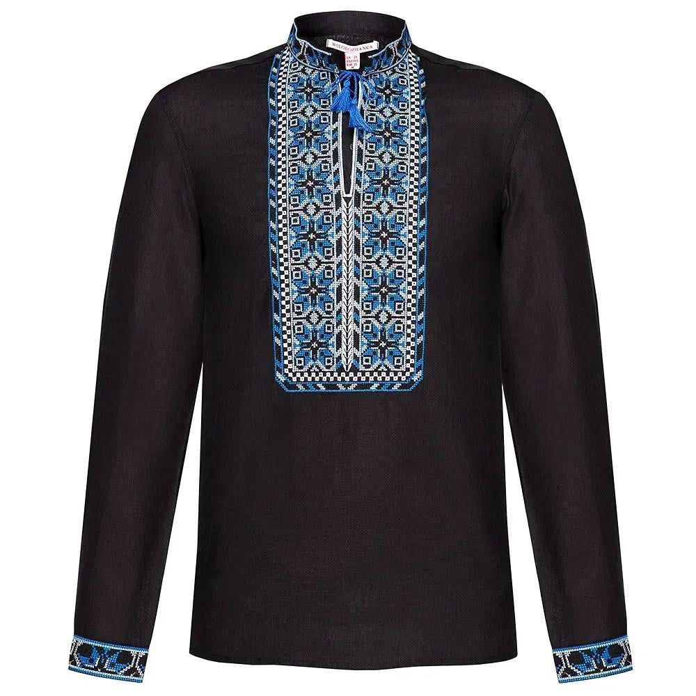 Вышиванка мужская р. 50 Черный (329) - фото 2