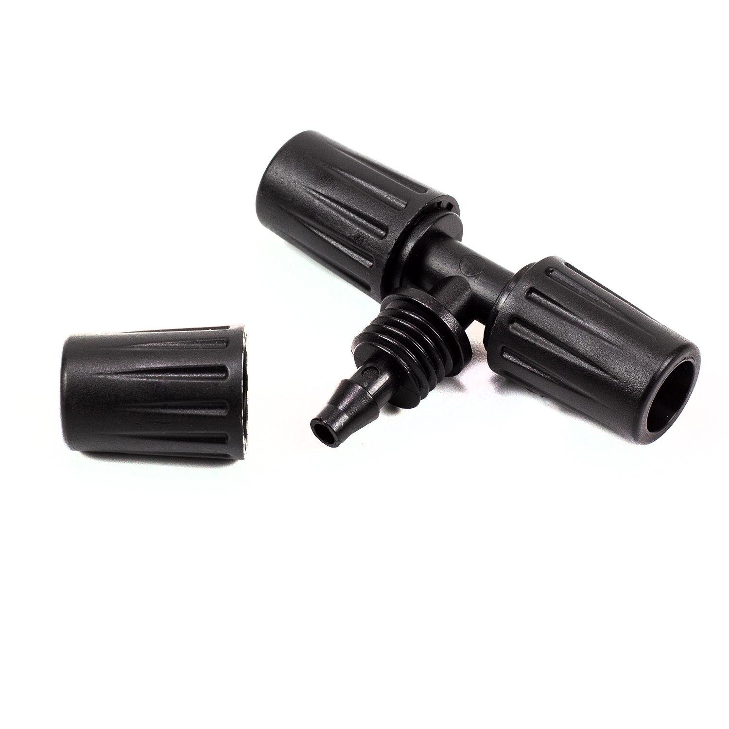 Трійник для мікротрубки для крапельної насадки з фіксаторами 4x7 мм