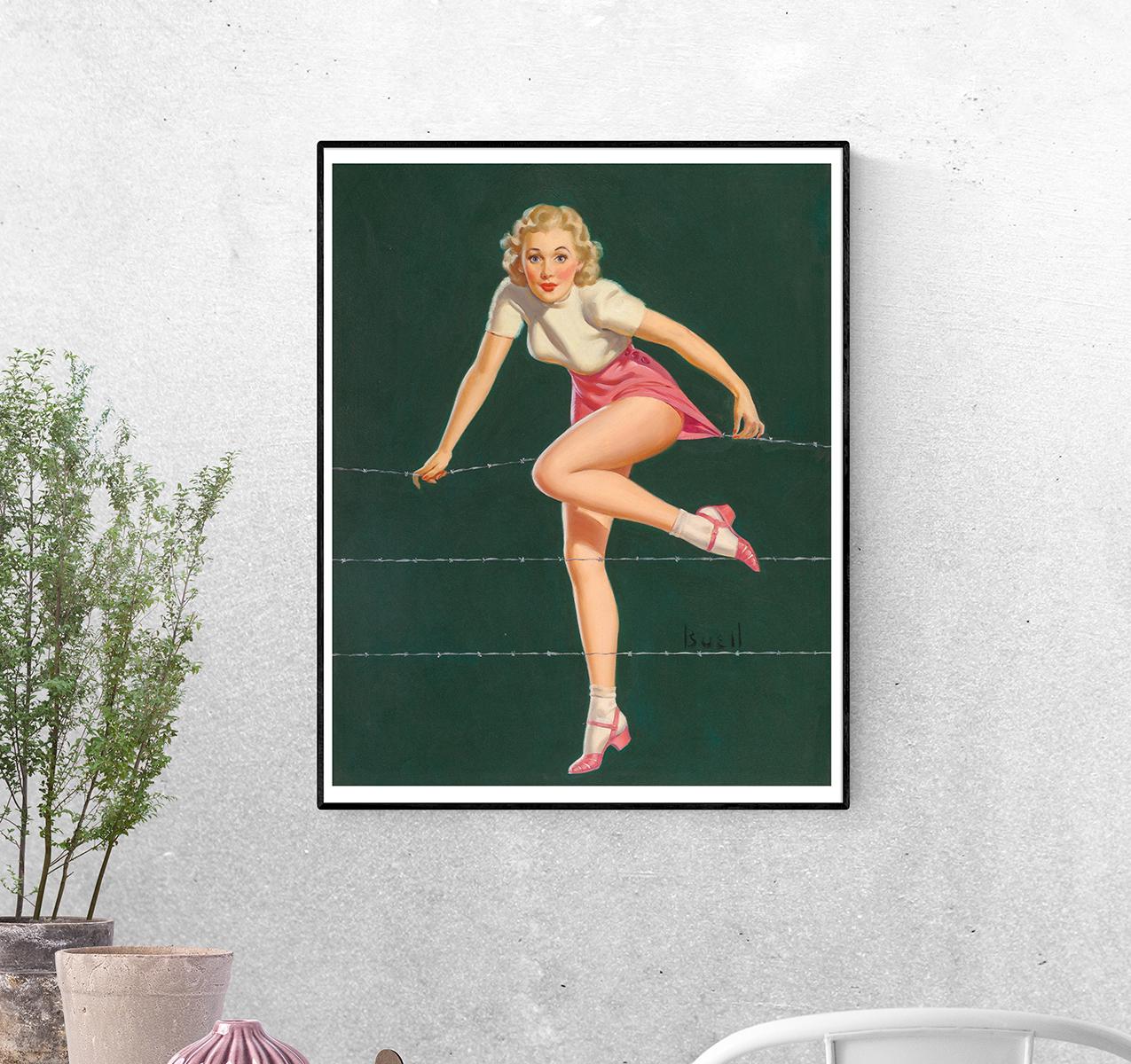 Постер Зацепилась за забор размер А-3 (pin_up_0020002_Poster)