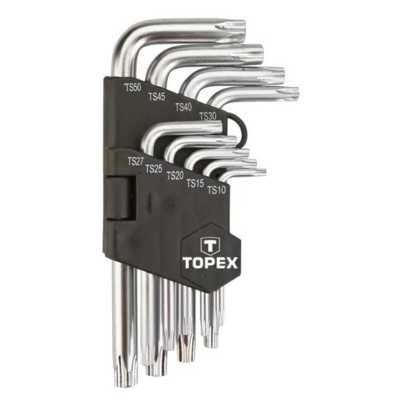 Набор пятигранных ключей Topex TS10-50 9 шт. пятигранники короткие (22751)