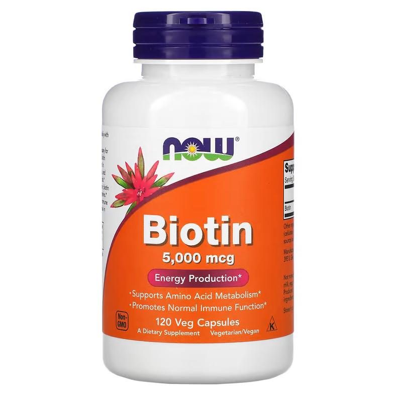 Витамины Now Foods Biotin 5000 мкг 120 капсул