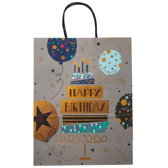 Подарочный пакет Elisey Happy Birthday 25,5х33 см 4 шт. Разноцветный 2 (9078-004)
