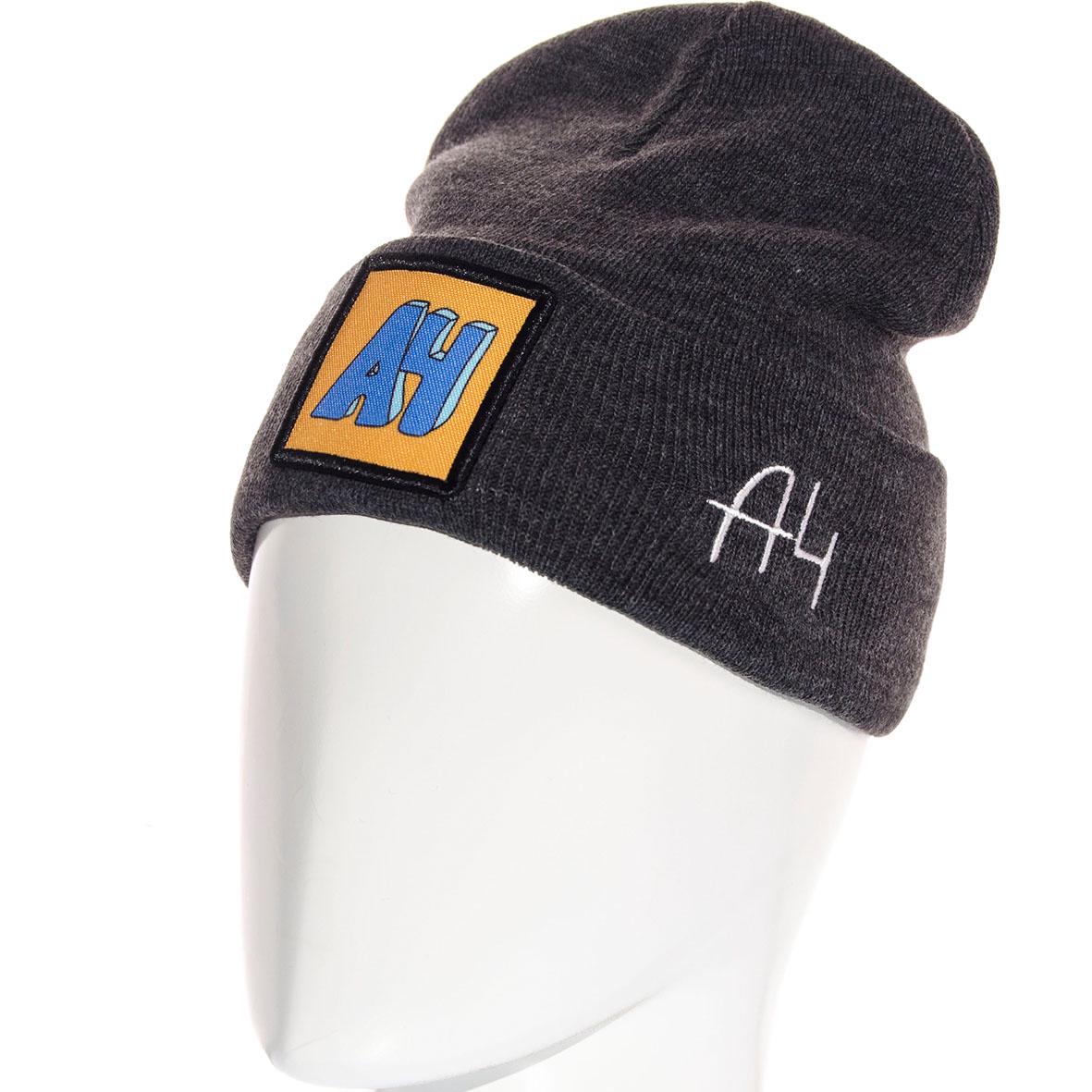 Шапка детская двойная с отворотом гладкой вязки Sofi LD21203 S р. 53-54 Темно-серый