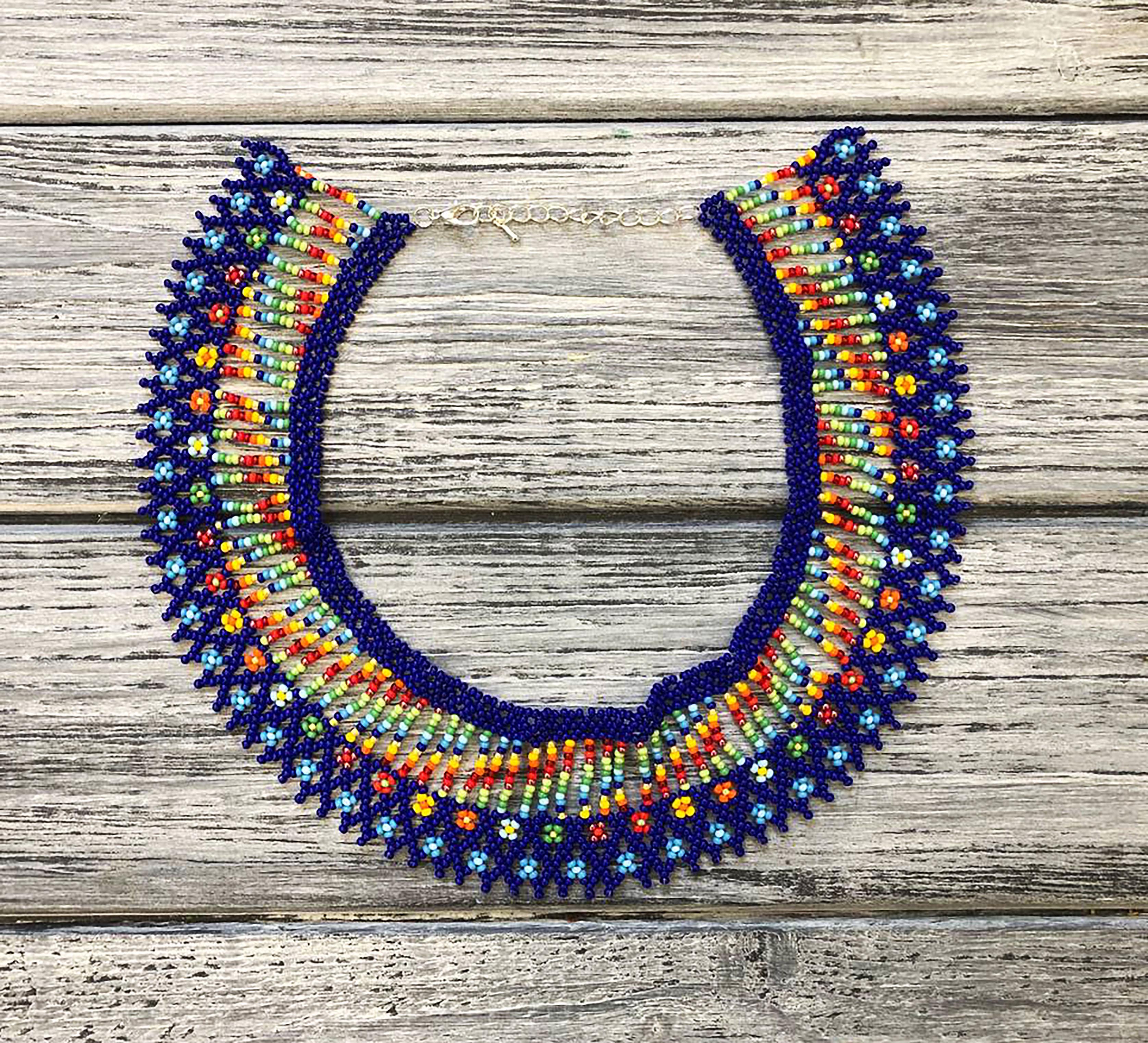 Колье-силянка из бисера HatynkaUA Rainbow Necklace ручной работы (SUN999_19) - фото 8