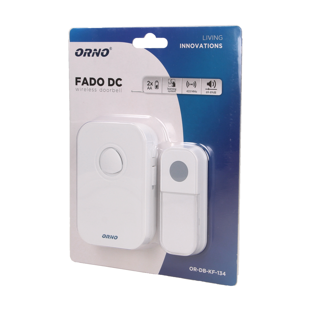 Дзвінок бездротовий ORNO FADO DC OR-DB-KF-134 36-тонний Білий