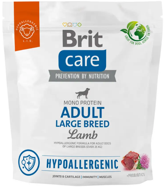 Корм гипоаллергенный для собак крупных пород Brit Care Dog Hypoallergenic Large Breed с ягненком 1 кг (1821030983)