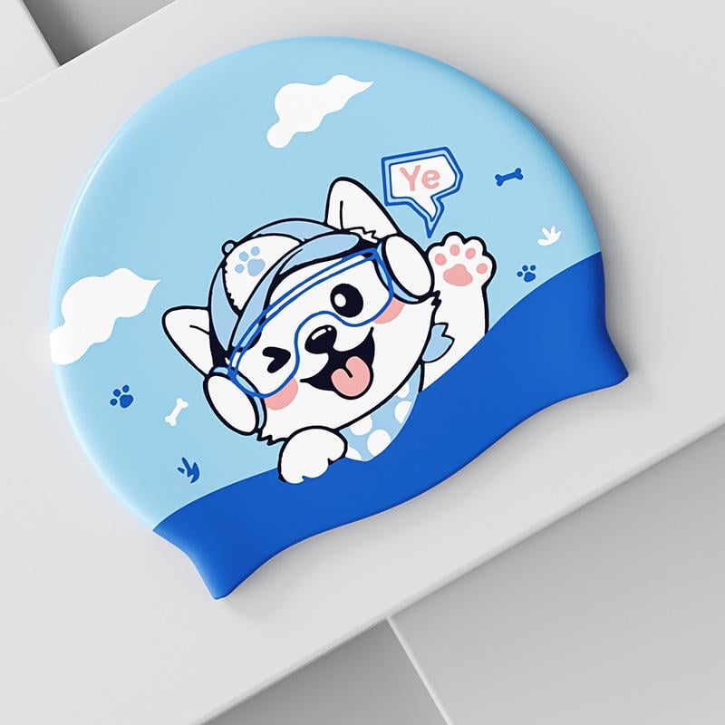 Шапочка для плавания детская YOUYOU Happy Puppy силиконовая Голубой (a6ee01e4)