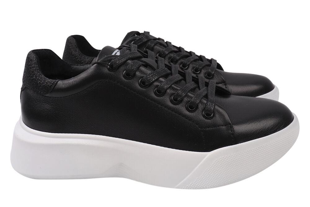 Кросівки жіночі Elizz зі шкіри на низькому ходу на шнурівці р. 38 Чорний (1-21LTC) Кросівки жіночі Elizz зі шкіри на низькому ходу на шнурівці р. 38 Чорний (1-21LTC)