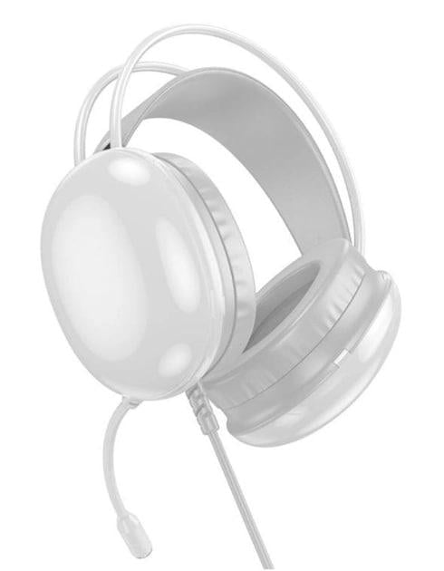 Навушники ігрові з мікрофоном Hoco W109 Rich Gaming RGB підсвічування White (000394)