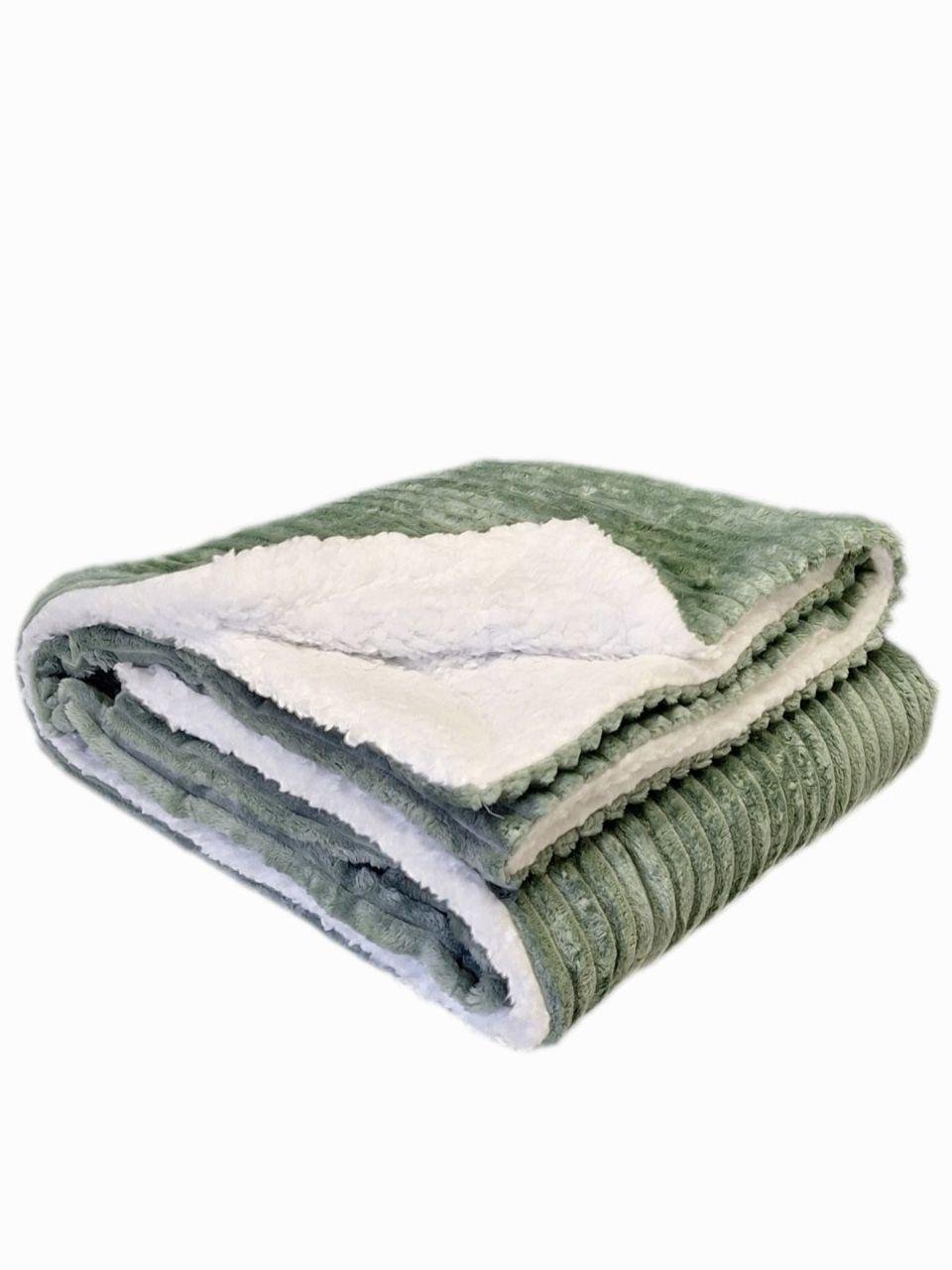 Плед двухсторонний на овчине Полоска 125x165 см Малахит (1576) Плед двухсторонний на овчине Полоска 125x165 см Малахит (1576)