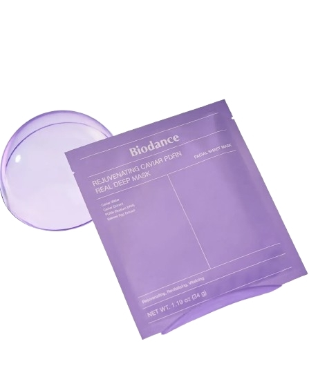 Маска для обличчя гідрогелева Biodance Rejuvenating Caviar PDRN Real Deep Mask з ікрою та PDRN для всіх типів шкіри 34 г (35020381)