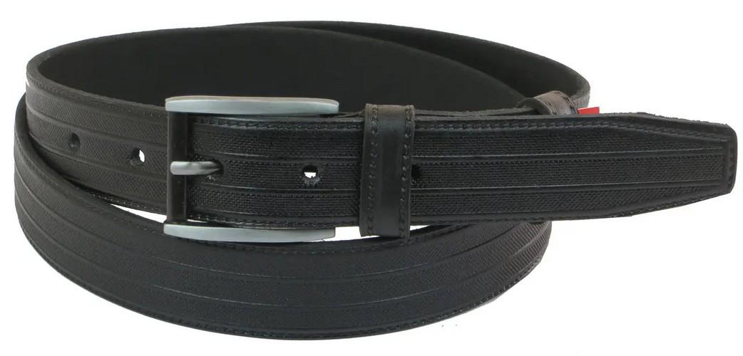 Ремень кожаный мужской Skipper 3,3 см Черный (super626_1059-33)
