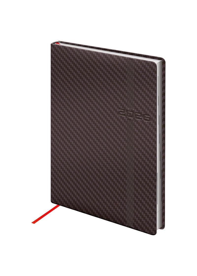 Офісний щоденник А5 Brunnen 2026 Стандарт Soft Carbon Сірий (73-795 31926)
