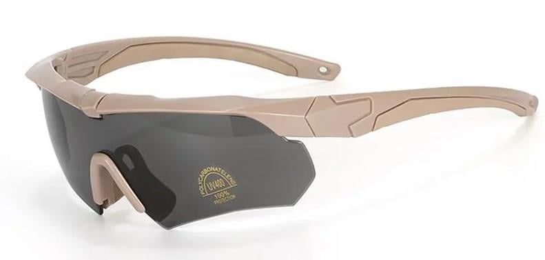 Очки защитные ESS Crossbow с 3-мя сменными линзами без поляризации Койот (3586615)