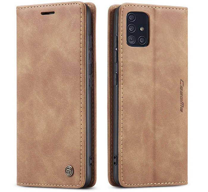 Чехол книжка с магнитом CaseMe на Samsung Galaxy A51 A515 Brown (14073-30)