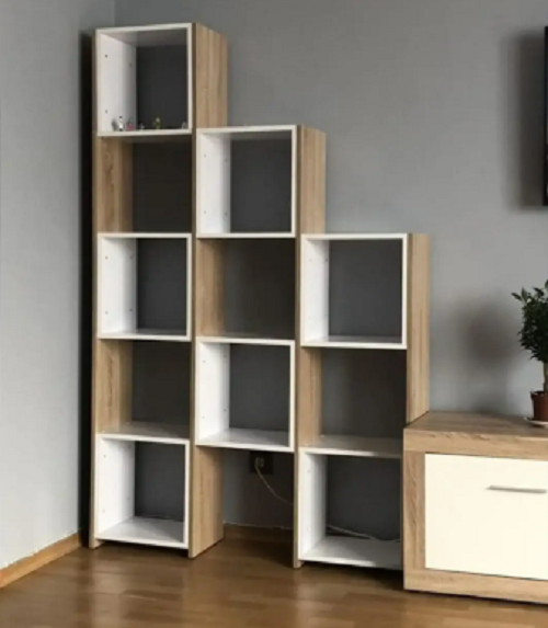 Стеллаж для разделения комнаты на 11 ячеек Белый/Дуб сонома (P49а) - фото 2