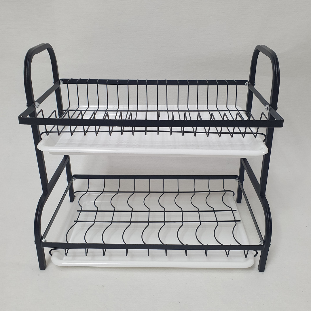 Сушилка настольная двухъярусная Kitchen Rack для посуды с поддонами (VL-1340)