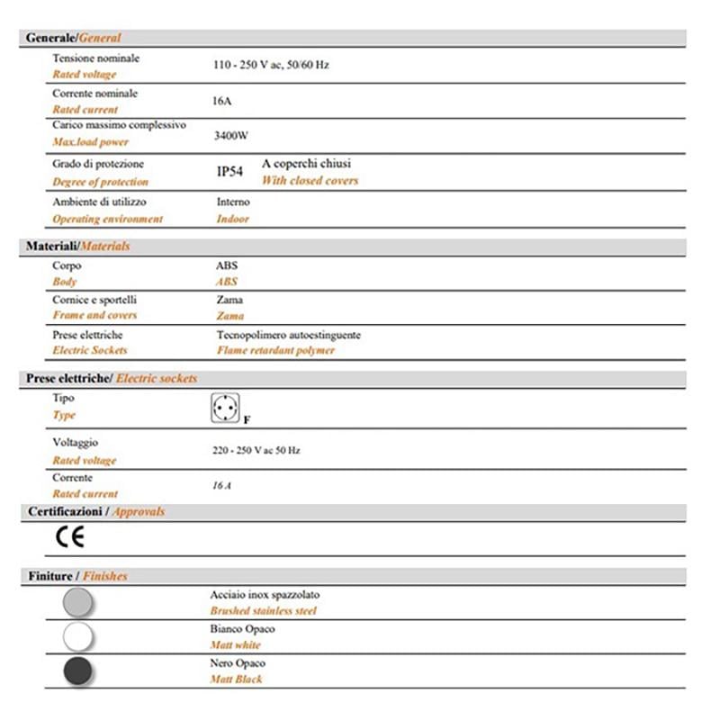 Блок розеточный одинарный VersaHIT MONO 1 розетка 110-220В 16A IP54 Черный мат (86227) - фото 6