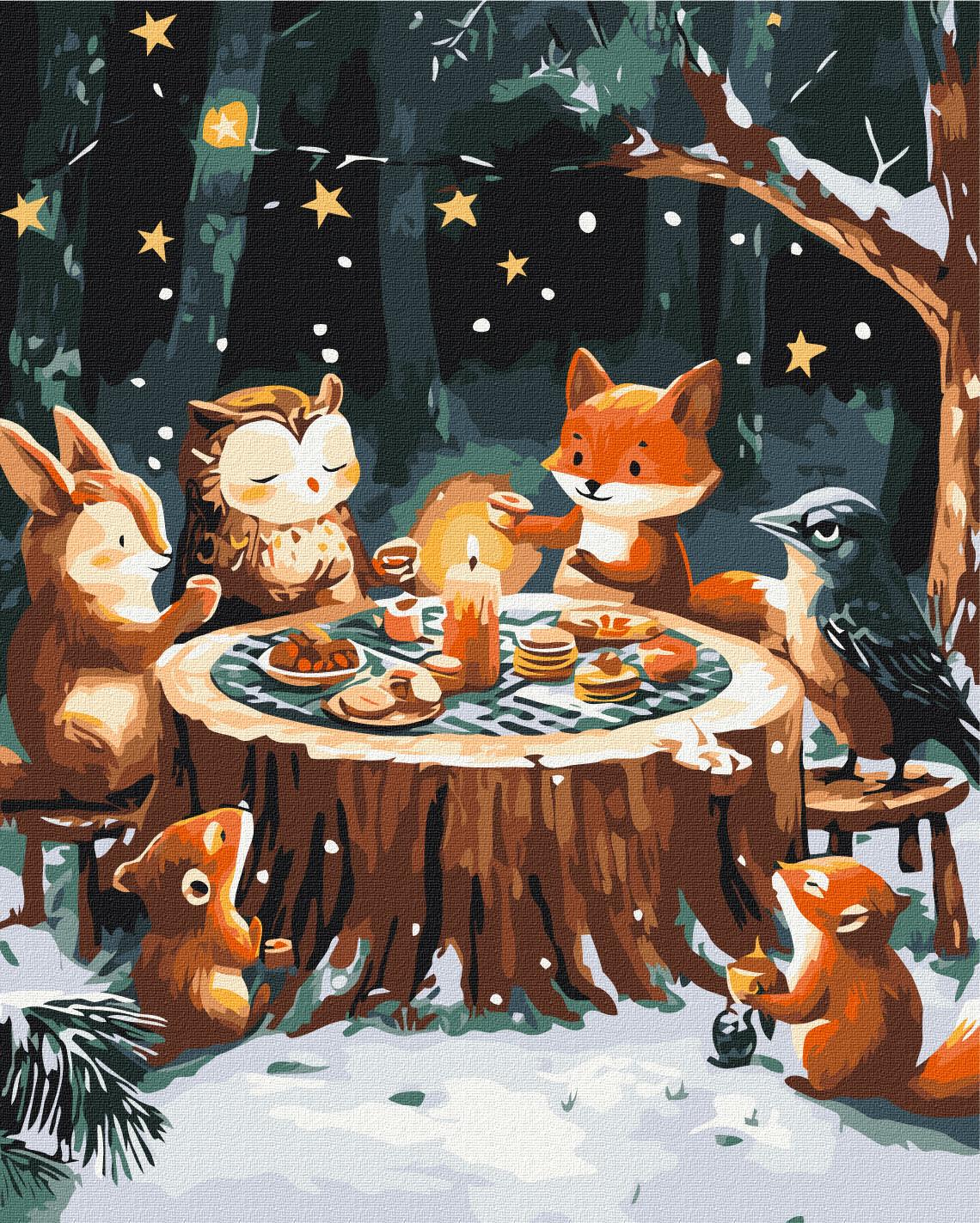 Картина по номерам Brushme 40x50 см Зимнее чаепитие (BS54211)