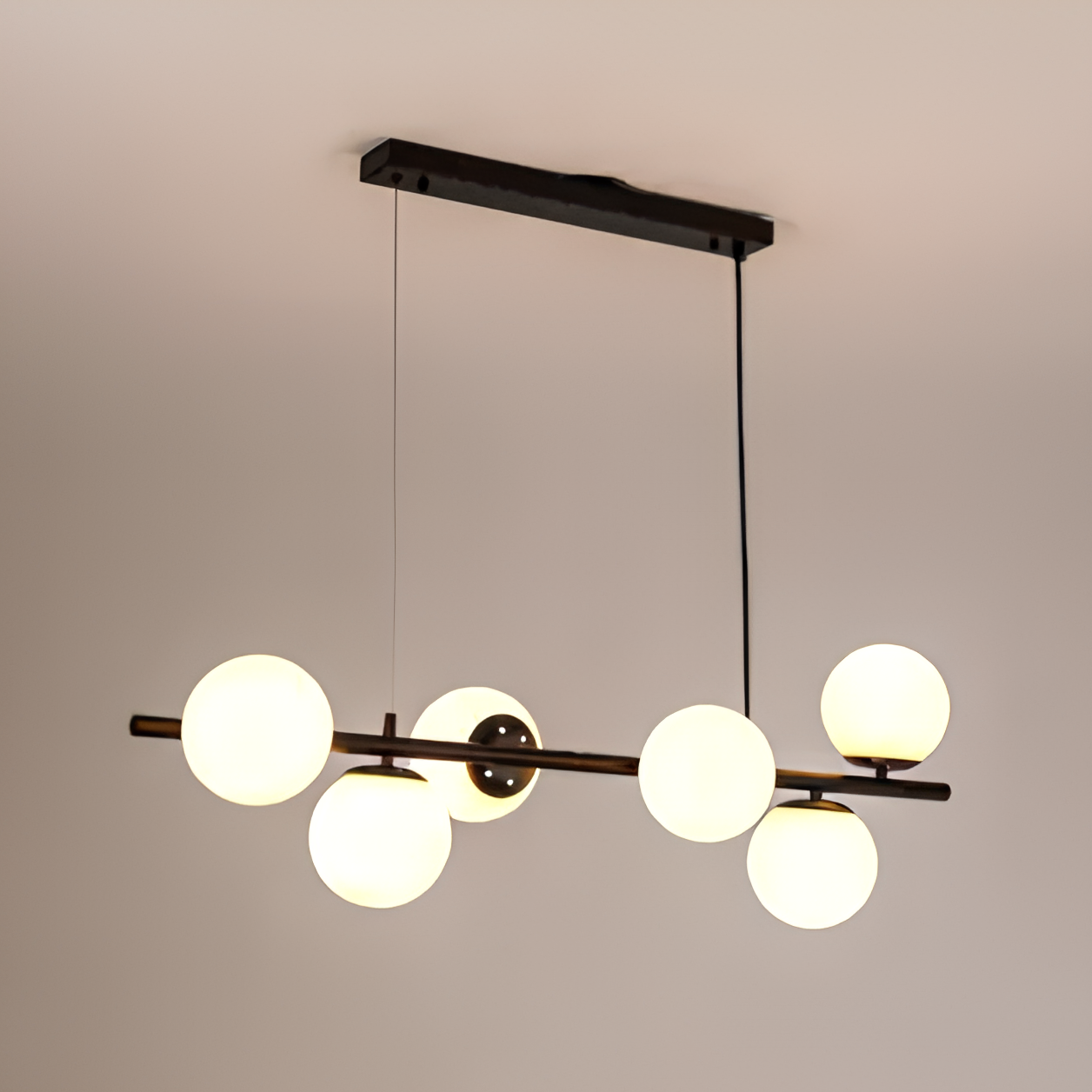 Люстра Valeso со стеклянными плафонами под шесть ламп Е27 Черный (V GLD-23749-6B-BK)