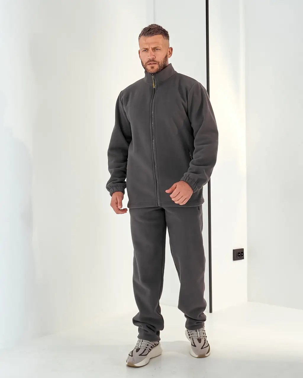 Костюм спортивный флисовый мужской р. 48-50 Темно-серый (515-тс48/50)