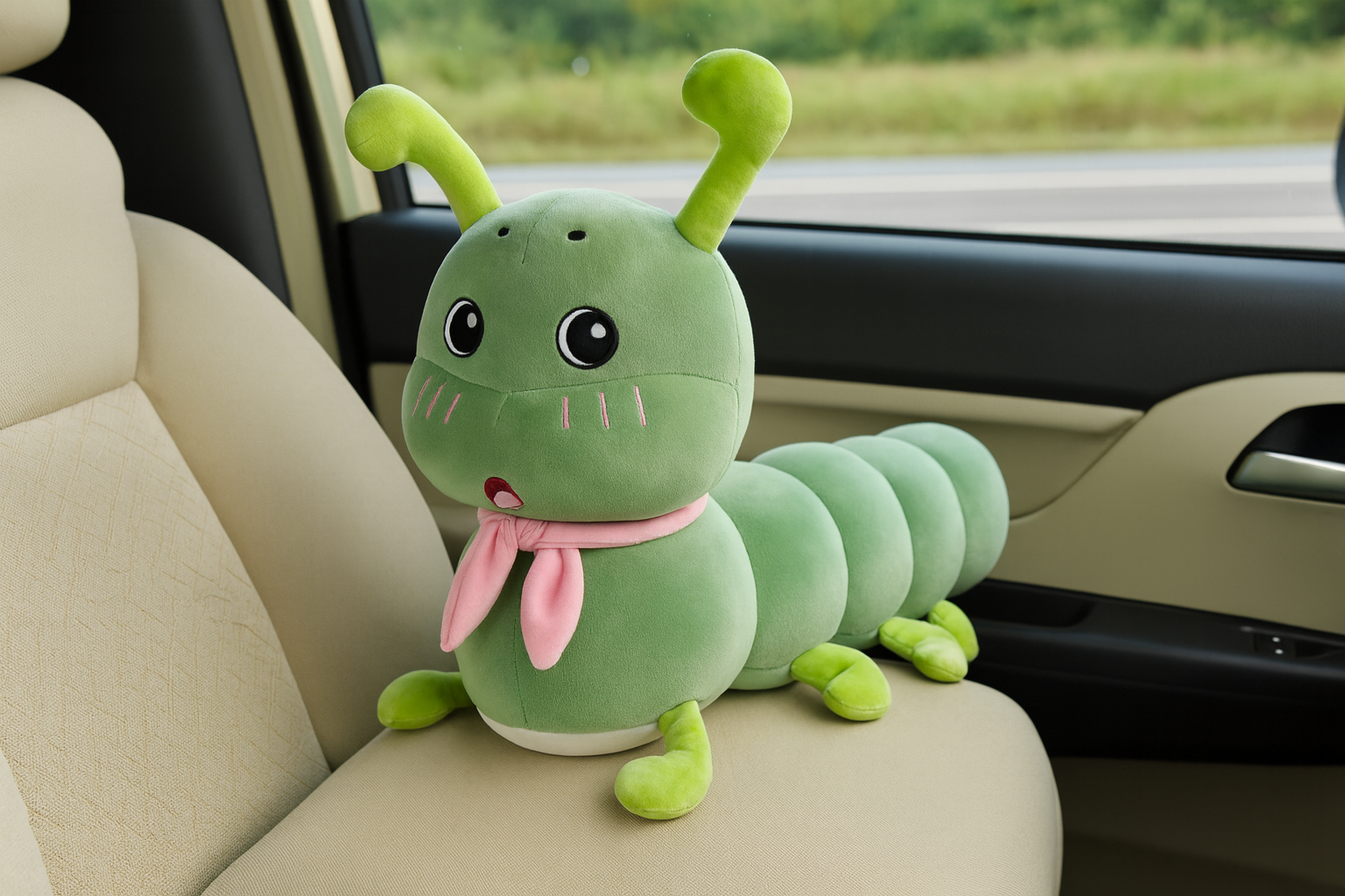 Игрушка-подушка с пледом Милая гусеница 3в1 Зеленый (MH-7227green) - фото 3