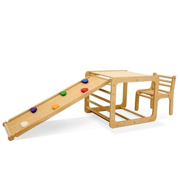 Детский спортивный комплекс SportBaby столик и стульчик с горкой (kubik-girka-4)