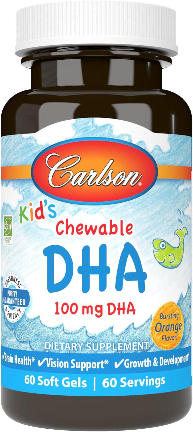 Кислота докозагексаеновая для детей Carlson Labs Chewable DHA 60 кап. 100 мг