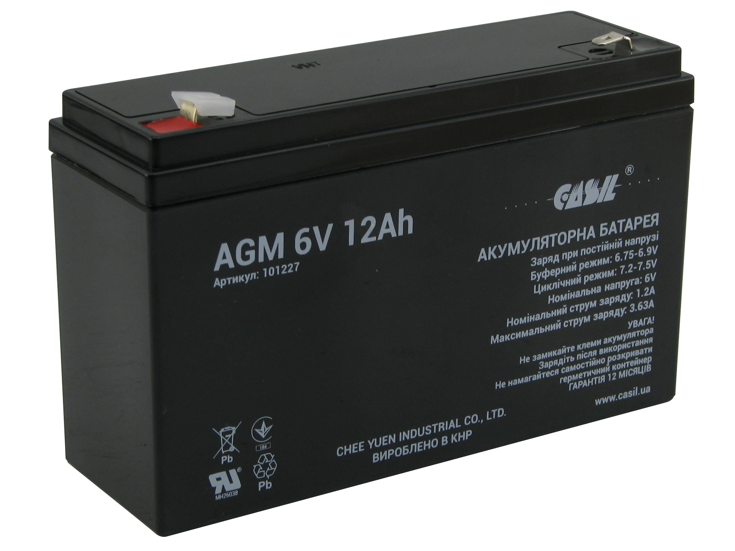 Аккумулятор Casil CA6120 6V 12 Ah Аккумулятор Casil CA6120 6V 12 Ah