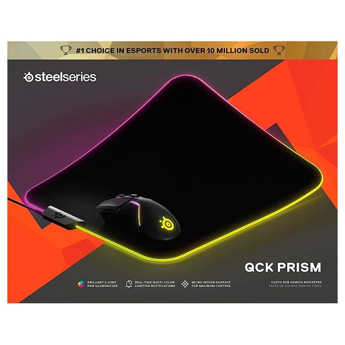 Коврик для мыши SteelSeries QcK Prism Cloth с LED подсветкой M 320x270x4 мм Черный (621751) - фото 3 Коврик для мыши SteelSeries QcK Prism Cloth с LED подсветкой M 320x270x4 мм Черный (621751) - фото 3