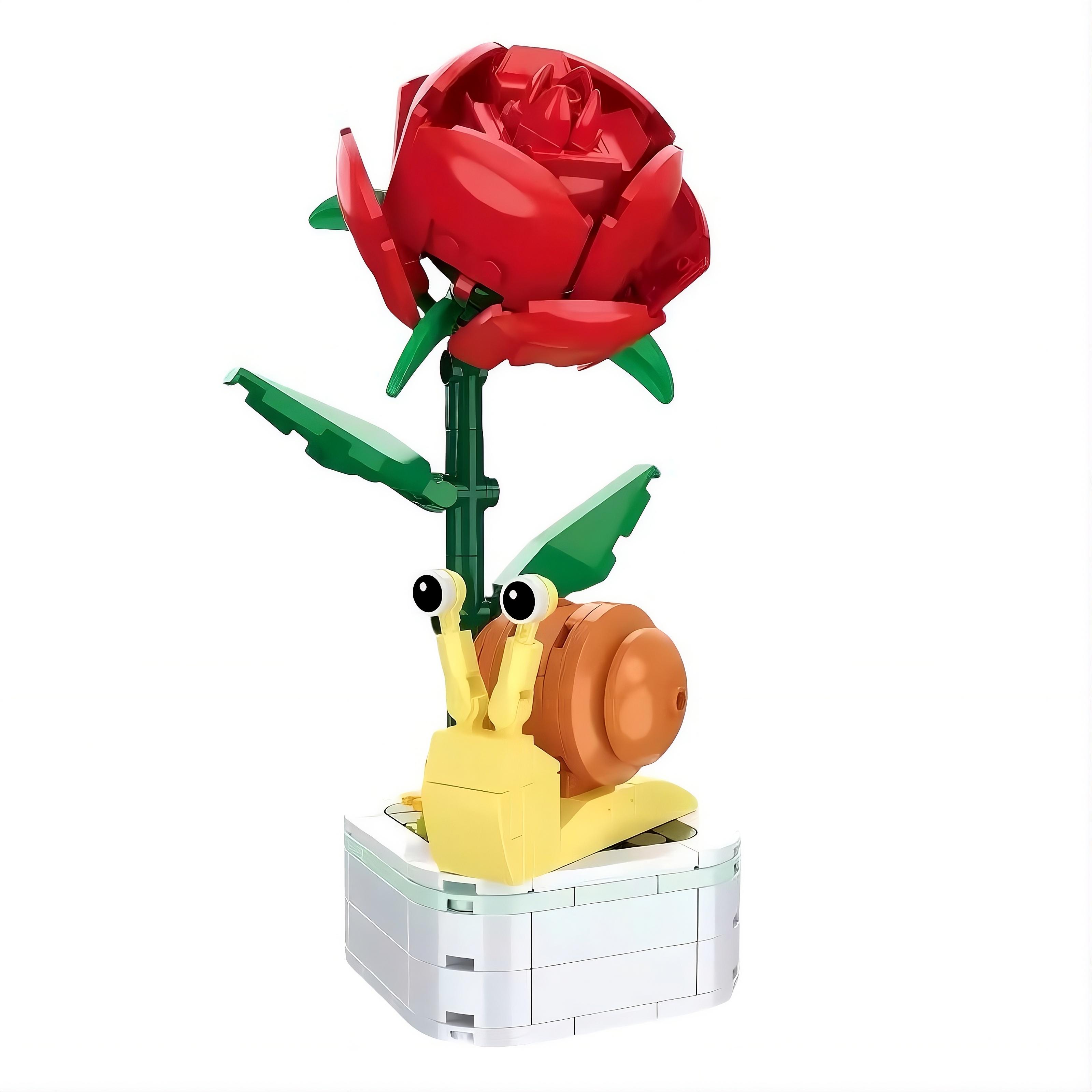 Конструктор блочный Бонсай Роза и Улитка 103F-1 178 дет. 15 см (32926772)