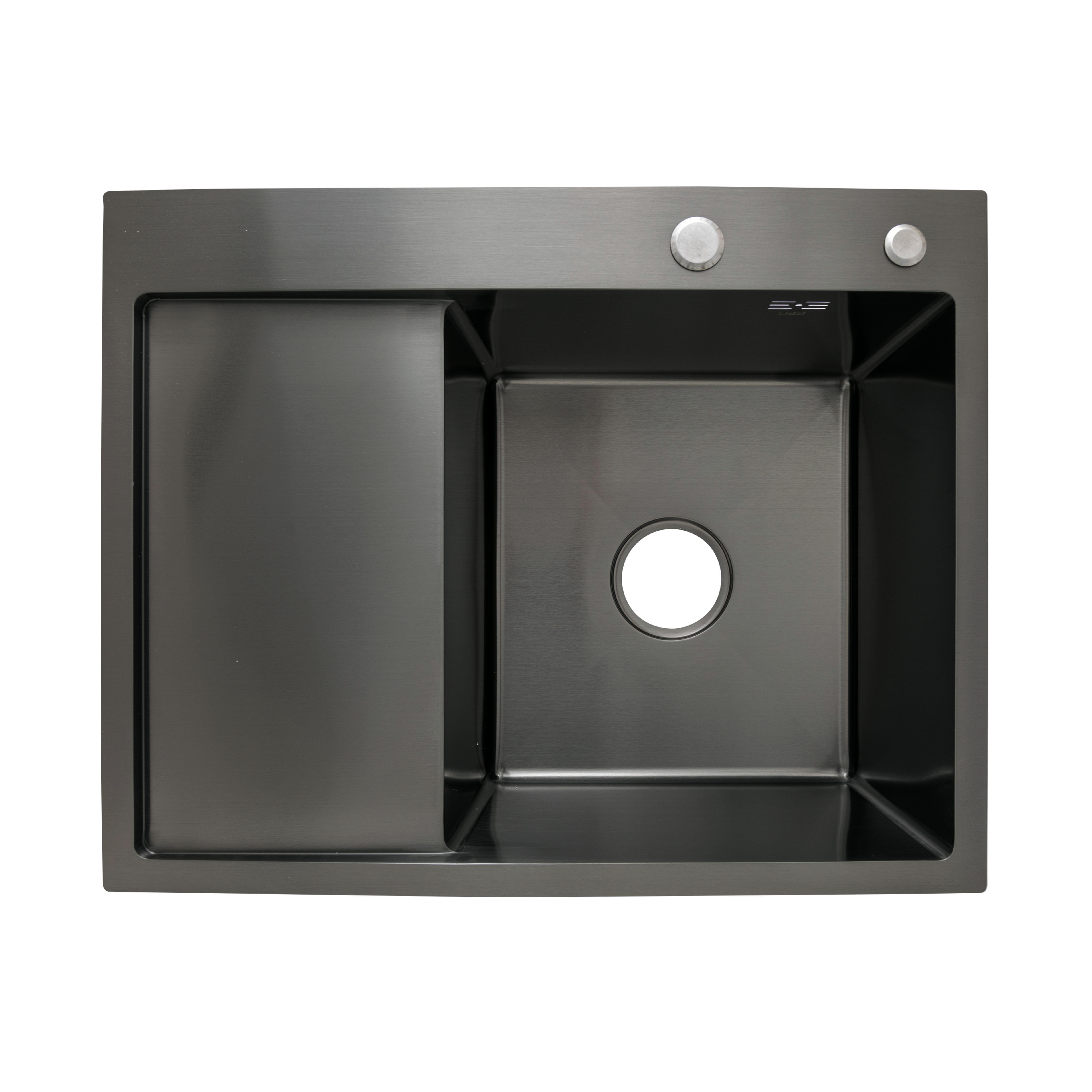 Мойка для кухни интегрированная Lidz Handmade H6350BL крыло слева 3,0/1,0 мм PVD Brushed Black (LDH6350BRUL45589)