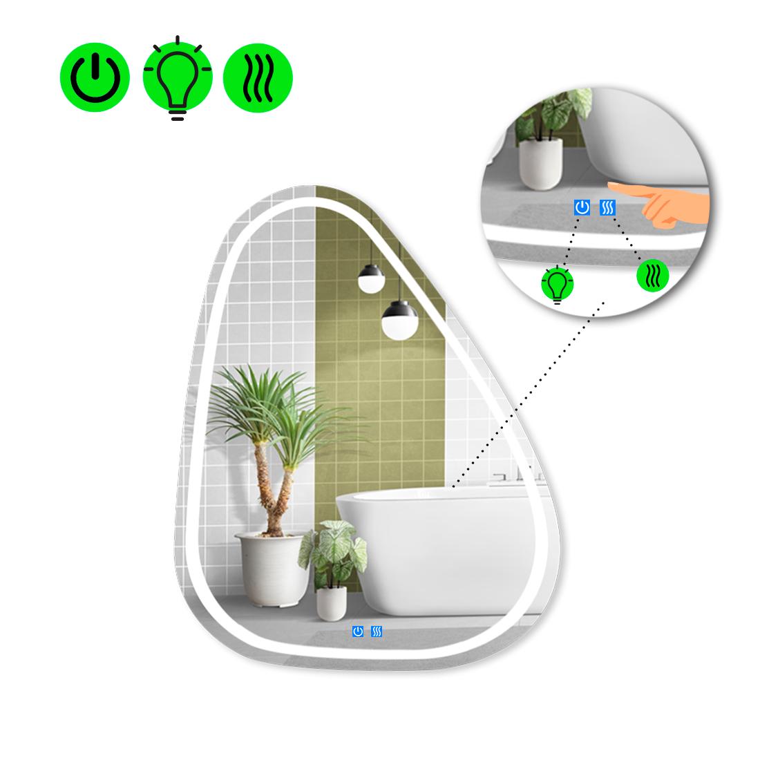 Зеркало с LED подсветкой Doccia 1 с двумя сенсорами 60x50 см (8737482)