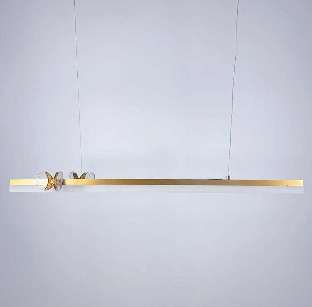 Люстра світлодіодна видовжена із метеликами Золотий (C 18-1000 GD) - фото 1