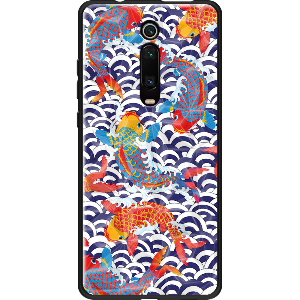 Чехол BoxFace Xiaomi Mi 9T / Mi 9T Pro Koi Fish Черный силикон с призмой (37376-up2477-37866)