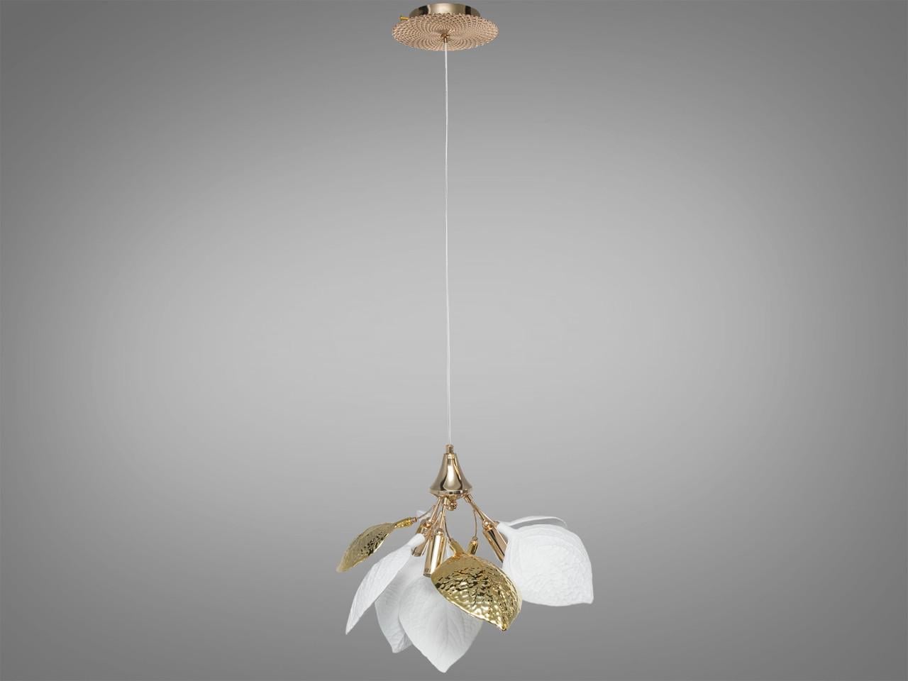 Люстра подвесная Diasha 7238-3P GD 3xE14 для гостиной Золотой/Белый (2909927166)