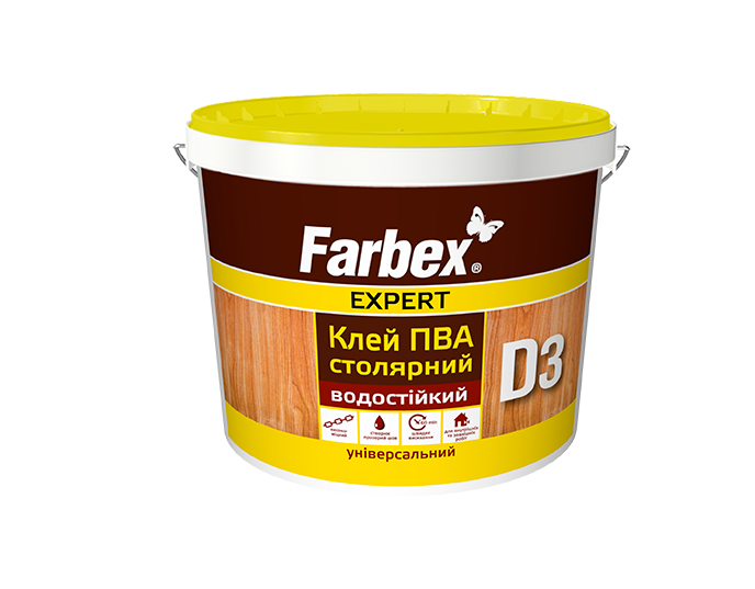 Клей ПВА D3 столярный Farbex 4,8 кг Белый