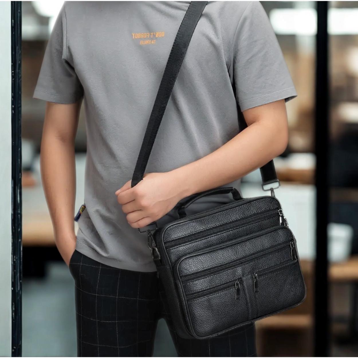 Портфель чоловічий Lorian з натуральної шкіри з відділенням для ноутбука Чорний (LR 256015-black) - фото 5 Портфель чоловічий Lorian з натуральної шкіри з відділенням для ноутбука Чорний (LR 256015-black) - фото 5