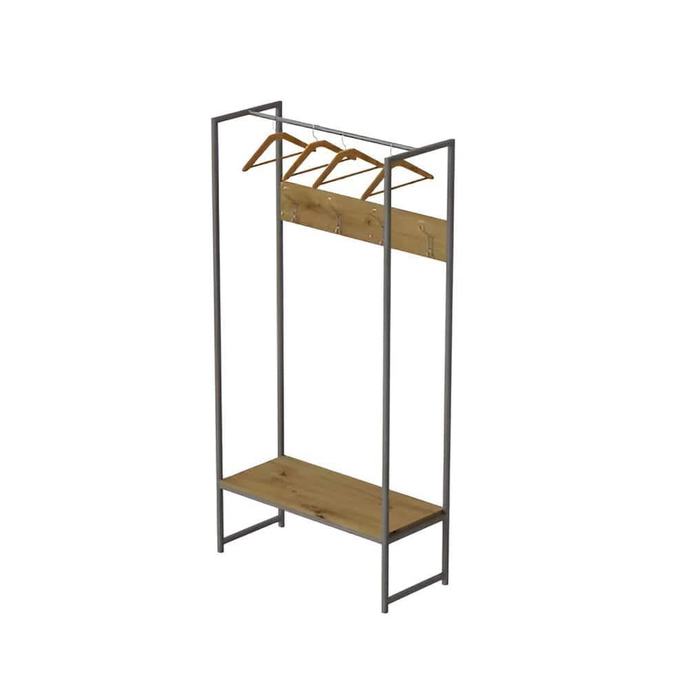 Вішалка модульна підлогова Ferrum-decor Треліс 12 ДСП 16 мм 180x90x38 см Сірий/Дуб Артізан (FRD-104321)